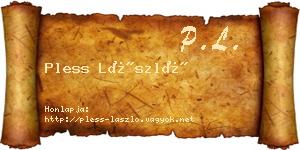 Pless László névjegykártya