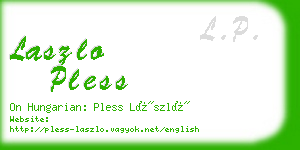 laszlo pless business card